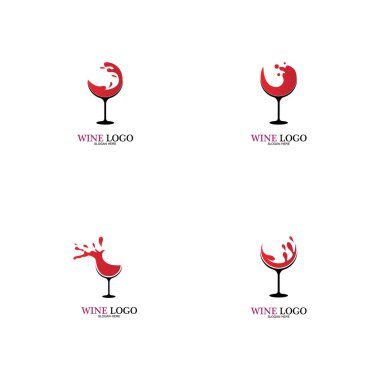 Şarap logosu tasarım şablonu. Simge-vektör çizimi