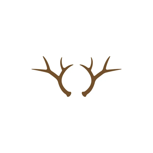 Deer Antlers Logo Templat Ilustrasi Desain - Stok Vektor