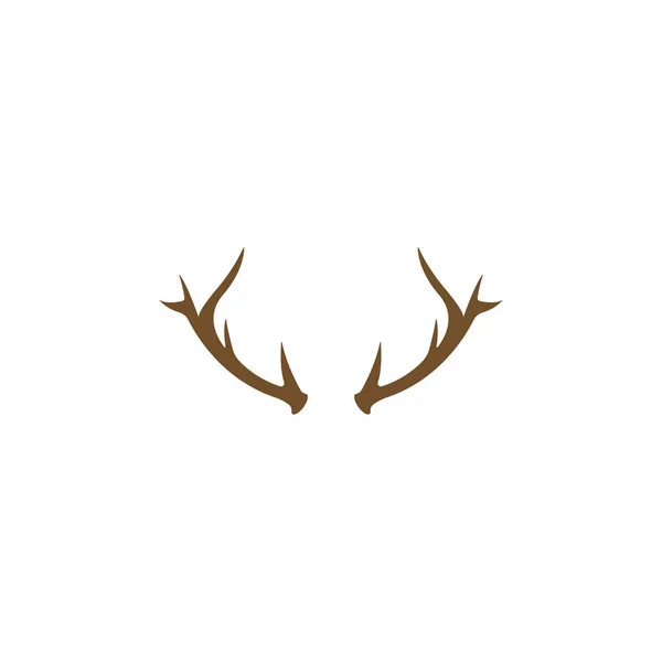 Rådjur Antlers Logotyp Mall Illustration Design — Stock vektor