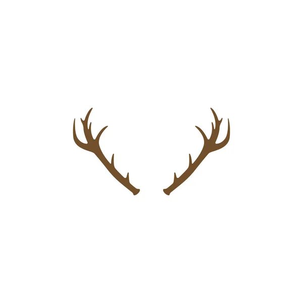 Rådjur Antlers Logotyp Mall Illustration Design — Stock vektor