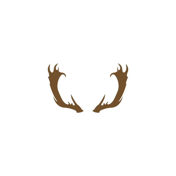 Cornamenta Ciervo Logo Plantilla Diseño Ilustración — Vector de stock