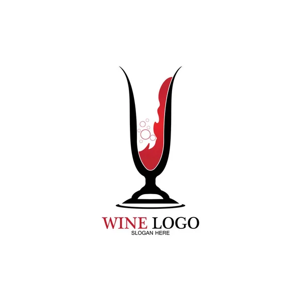 Wine Logo Design Template Vector Illustration Icon Vector — Stock Vector