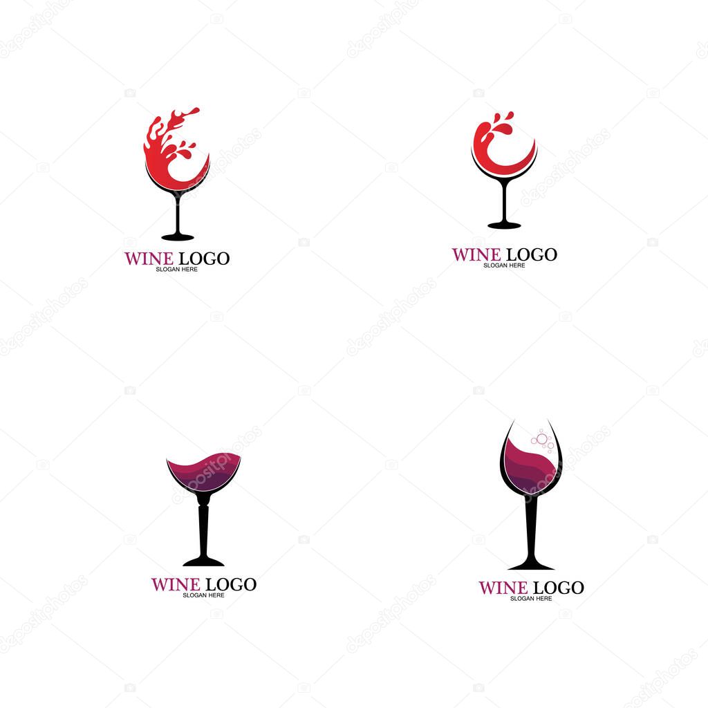 Wine logo design template.vector illustration of icon-vector