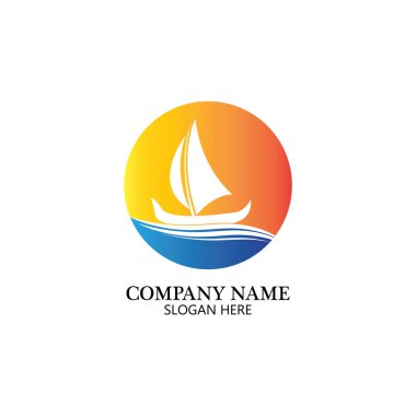 bot logo şablonu, gemi simgesi tasarımı, illüstrasyon element vektörü