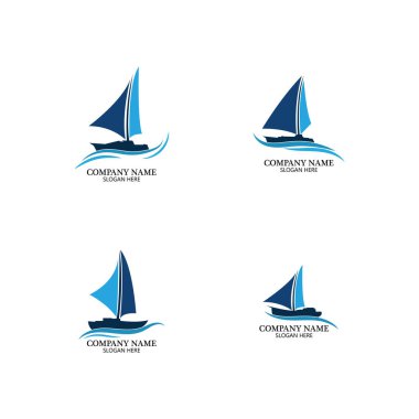 bot logo şablonu, gemi simgesi tasarımı, illüstrasyon element vektörü