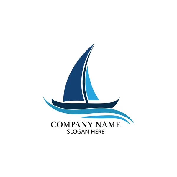 Boat Logo Template Ship Icon Design Illustration Element Vector — Stock Vector