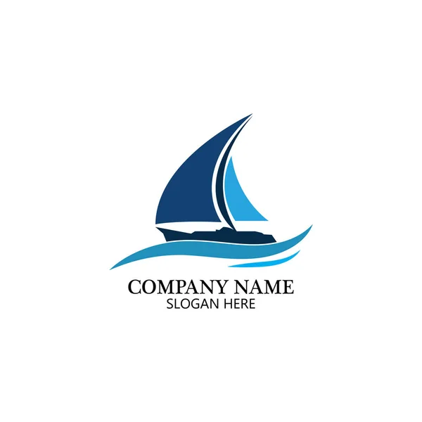 Modello Logo Barca Design Icona Nave Vettore Elemento Illustrazione — Vettoriale Stock