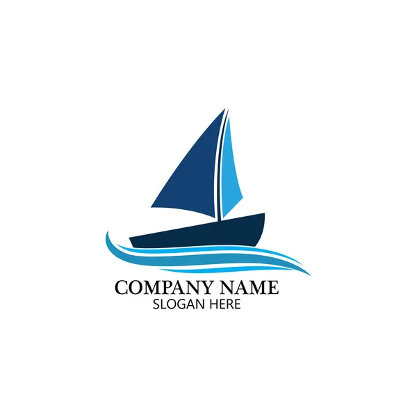 Boat Logo Template Ship Icon Design Illustration Element Vector — Stock Vector