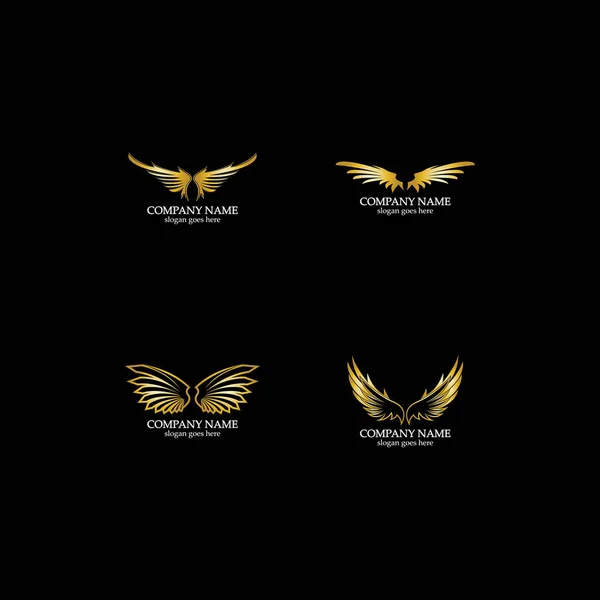 Wings Gold Logo Vector Illustration Template Vector — Stock Vector