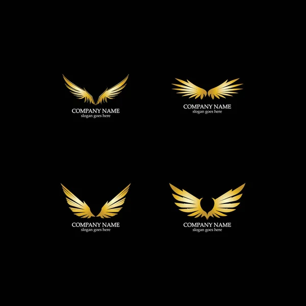 Wings Gold Logo Vector Illustration Template Vector — Stock Vector