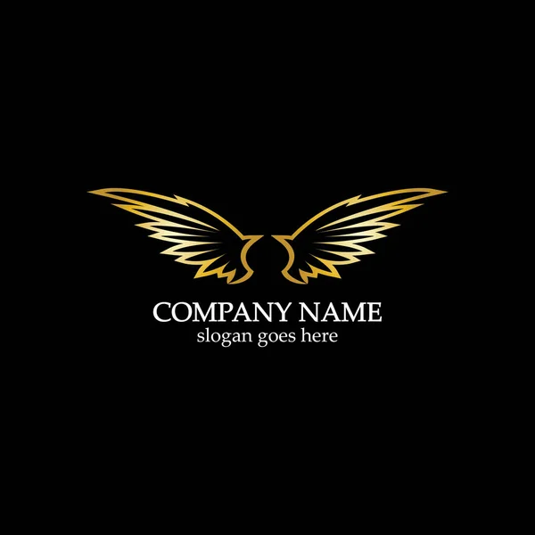 Wings Gold Logo Vector Illustration Template Vector — Stock Vector