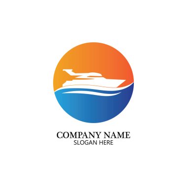 bot logo şablonu, gemi simgesi tasarımı, illüstrasyon element vektörü