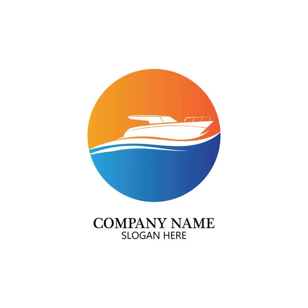 Boat Logo Template Ship Icon Design Illustration Element Vector — Stock Vector