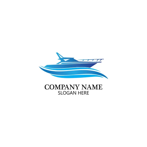 Boat Logo Template Ship Icon Design Illustration Element Vector — Stock Vector