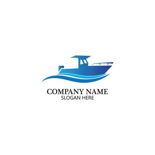 Modelo Logotipo Barco Projeto Ícone Navio Vetor Elemento Ilustração — Vetor de Stock