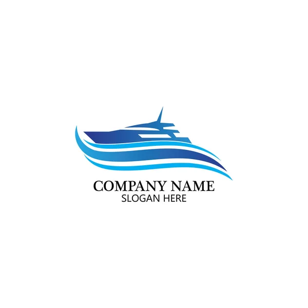 Modèle Logo Bateau Conception Icône Bateau Vecteur Élément Illustration — Image vectorielle