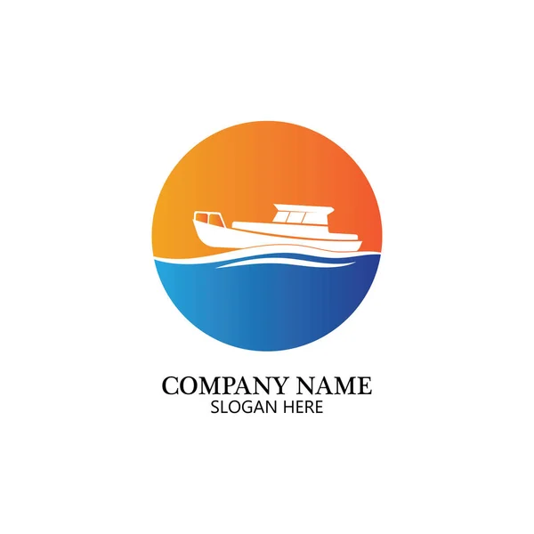 Boat Logo Template Ship Icon Design Illustration Element Vector — Stock Vector