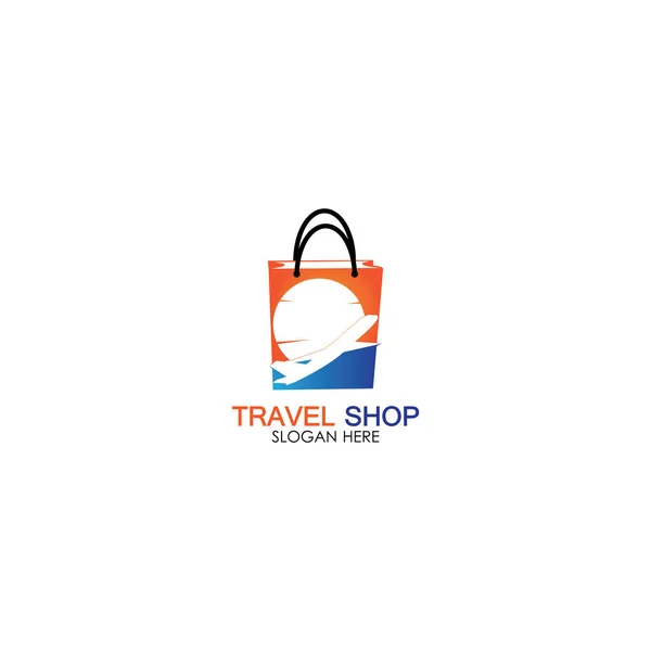 Diseño Del Logo Travel Shopping — Vector de stock