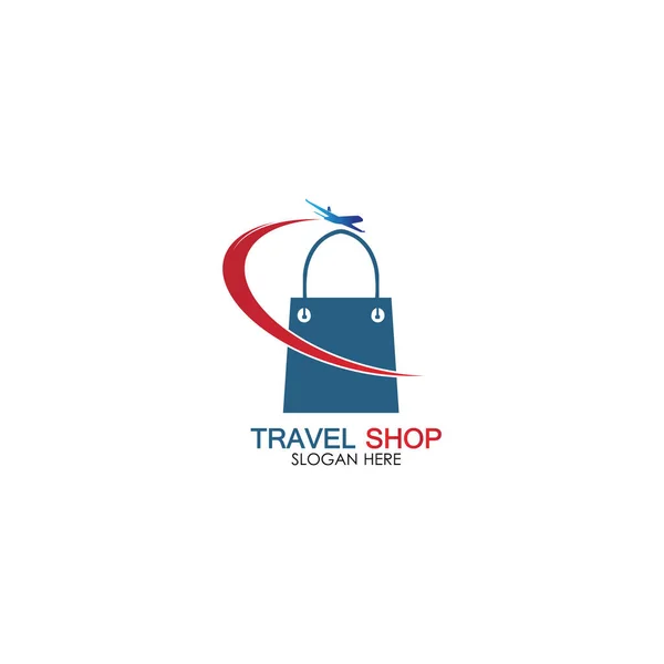 Diseño Del Logo Travel Shopping — Vector de stock