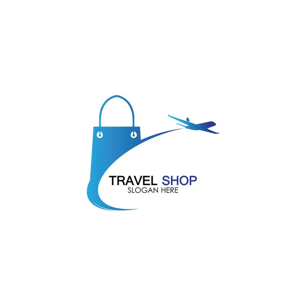 Diseño Del Logo Travel Shopping — Vector de stock