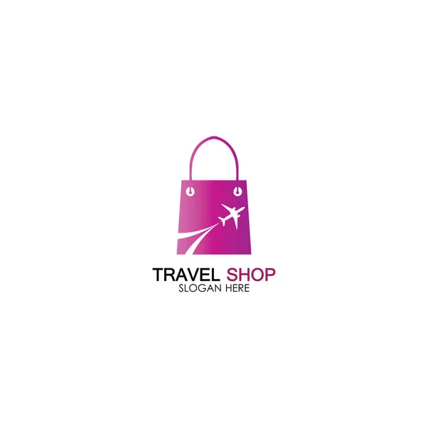 Seyahat Alışveriş Logosu Tasarım Şablonu — Stok Vektör