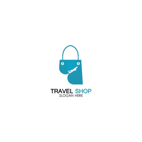 Seyahat Alışveriş Logosu Tasarım Şablonu — Stok Vektör