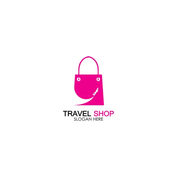 Diseño Del Logo Travel Shopping — Vector de stock