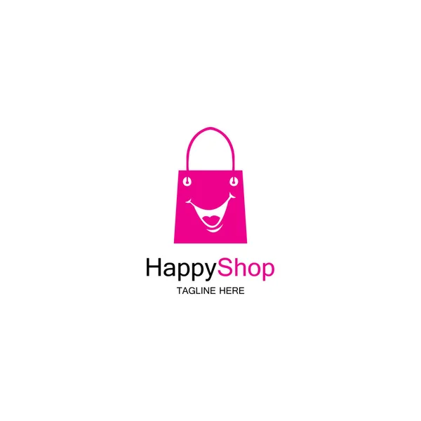 Шаблон Дизайну Логотипу Happy Shop — стоковий вектор