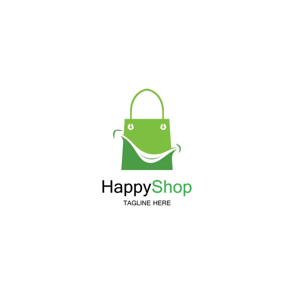 Plantilla Diseño Logotipo Happy Shop — Archivo Imágenes Vectoriales