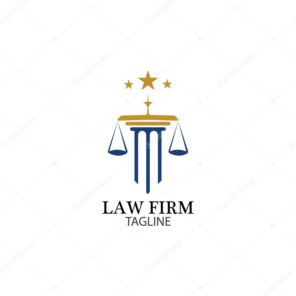 Law Firm logo and icon design template-vector