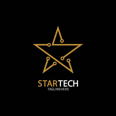 Siyah arka planda Gold Star Teknoloji logosu