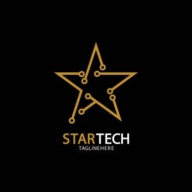 Siyah arka planda Gold Star Teknoloji logosu