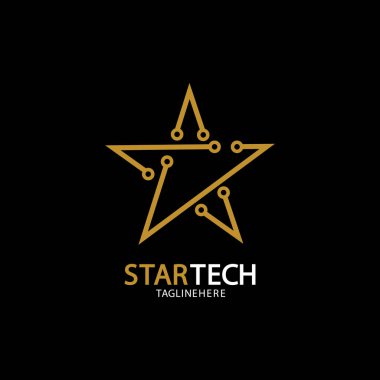 Siyah arka planda Gold Star Teknoloji logosu