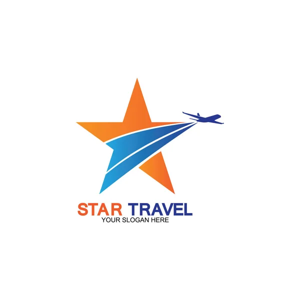 Star Resor Logotyp Design Resebyråns Logotyp Fantastiska Destinationer Kreativa Symbol — Stock vektor