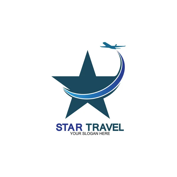 Diseño Del Logo Star Travel Diseño Del Logotipo Agencia Viajes — Vector de stock