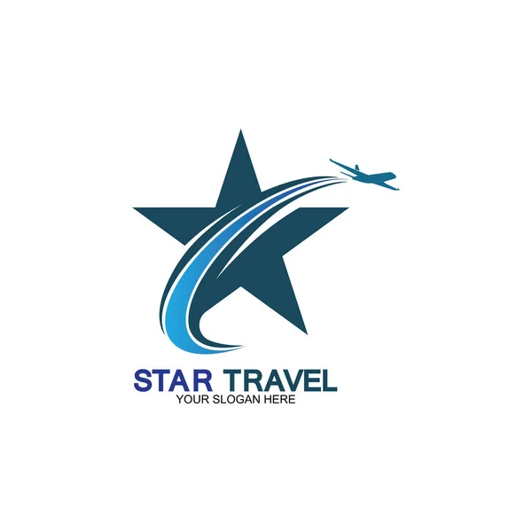 Projeto Logotipo Curso Estrela Design Logotipo Agência Viagens Destinos Incríveis — Vetor de Stock