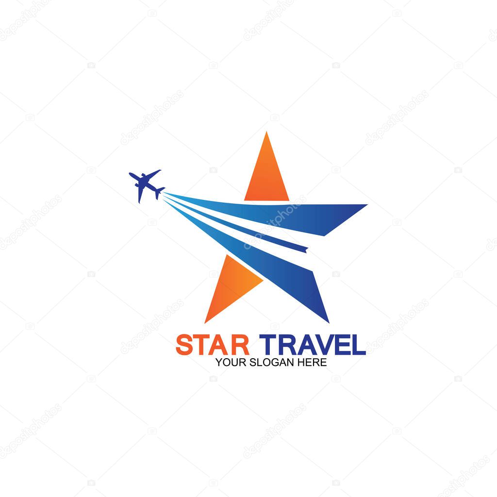Star travel logo design. Travel agency logo design. Amazing destinations creative symbol concept.