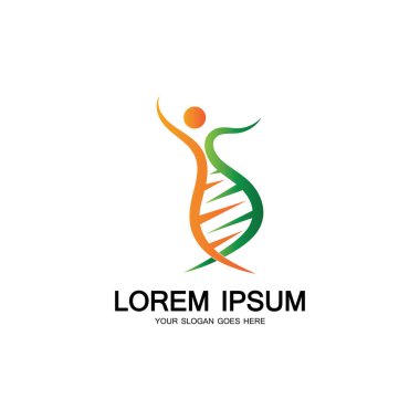 İnsan DNA logosu tasarım vektörü