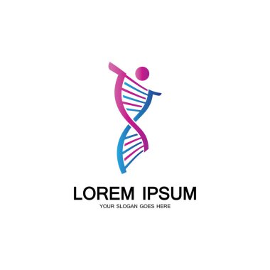 İnsan DNA logosu tasarım vektörü