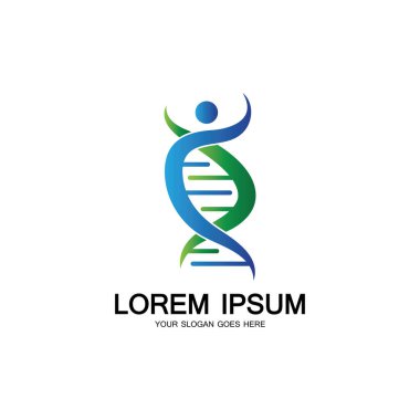 İnsan DNA logosu tasarım vektörü