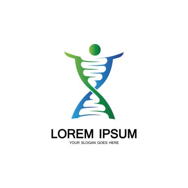 İnsan DNA logosu tasarım vektörü