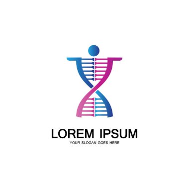 İnsan DNA logosu tasarım vektörü