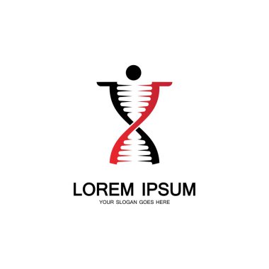 İnsan DNA logosu tasarım vektörü