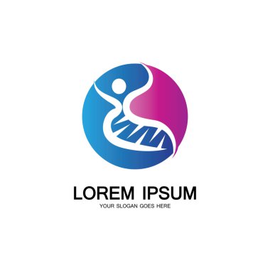 İnsan DNA logosu tasarım vektörü
