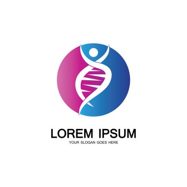 İnsan DNA logosu tasarım vektörü