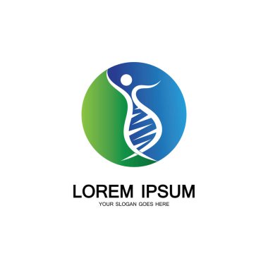 İnsan DNA logosu tasarım vektörü