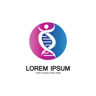 İnsan DNA logosu tasarım vektörü