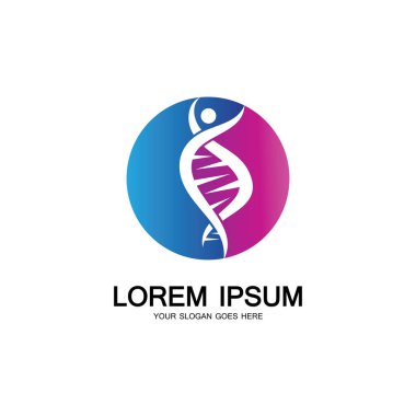 İnsan DNA logosu tasarım vektörü
