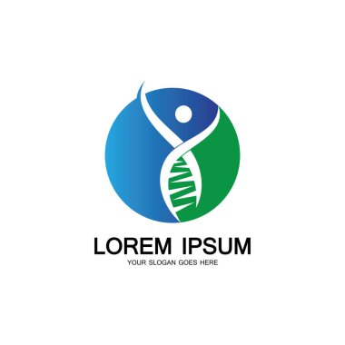 İnsan DNA logosu tasarım vektörü