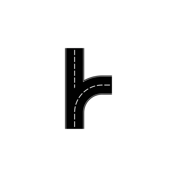 Road Ikon Isolerad Vit Bakgrund — Stock vektor